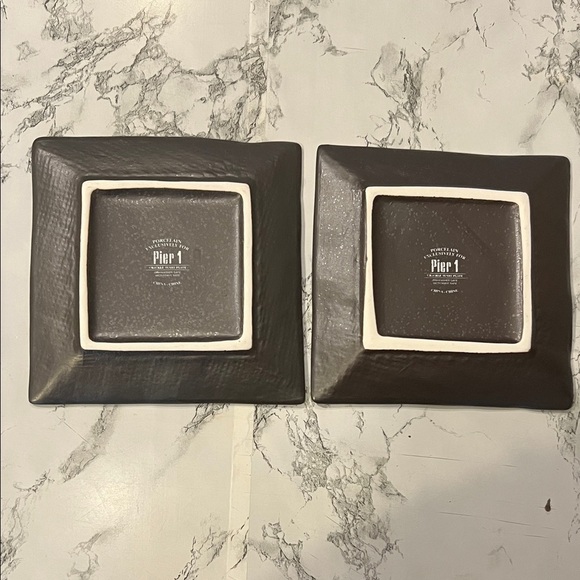 Pier One Set of Two Blue Crackle Square Sushi Plates - Picture 2 of 3